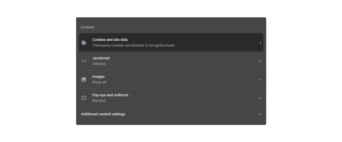 click the Cookies and site data